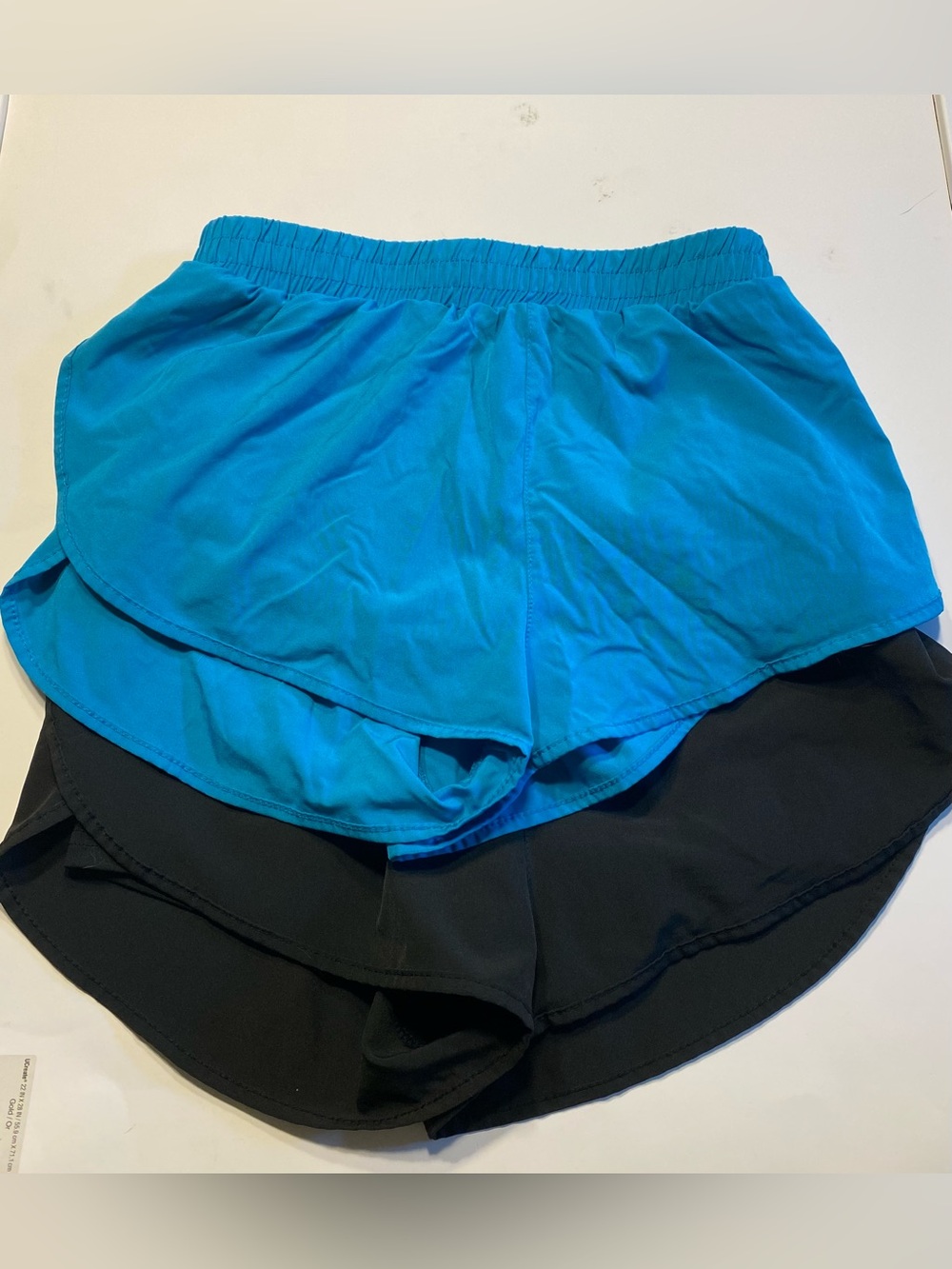 Women’s Shein Aqua and Black Layered Active Shorts - Picture 1 of 9